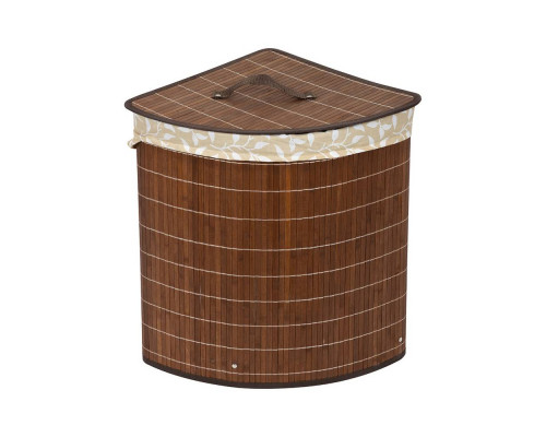 Корзина для белья, бамбук, цвет: тёмный, размер: 35*35*50см